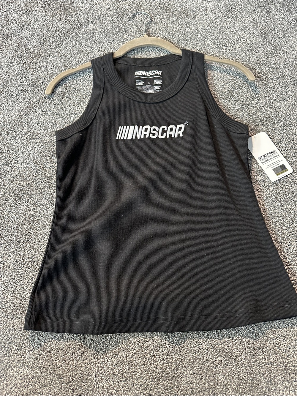 Nascar Black Tank Top with White Logo